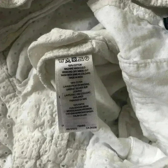 French Connection Women’s Size 4 White Eyelet Side-Button Shorts - Picture 7 of 11